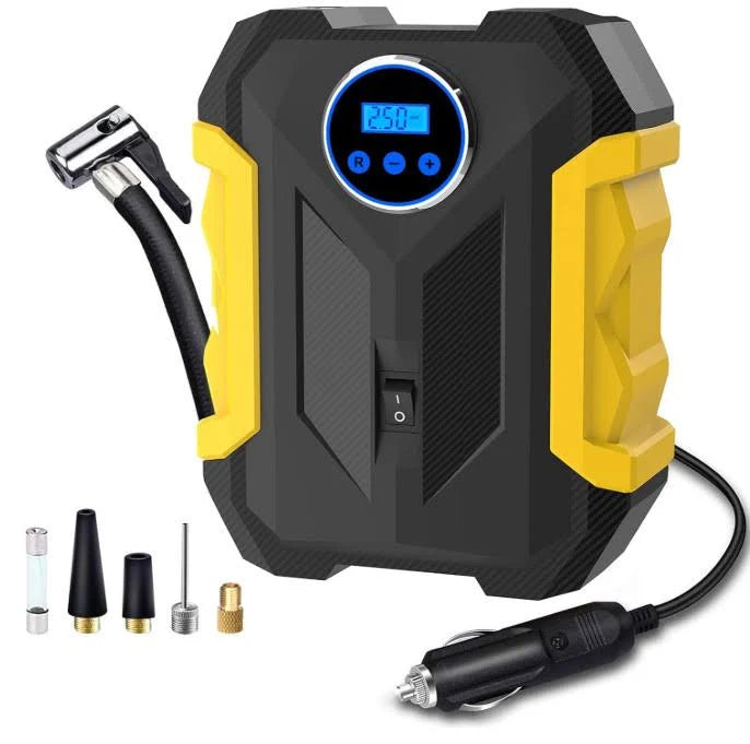 BOMBA DE AIRE PORTÁTIL 12V CON LINTERNA LED DIGITAL MD